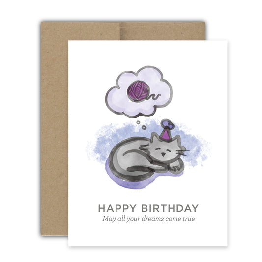 Cat Dreams Birthday Card