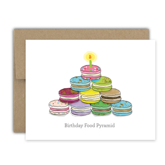 Macaron Birthday Food Pyramid Card