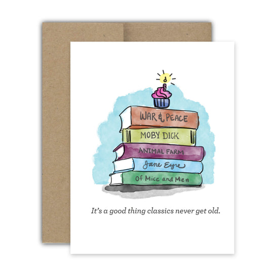 Classic Book Birthday Card