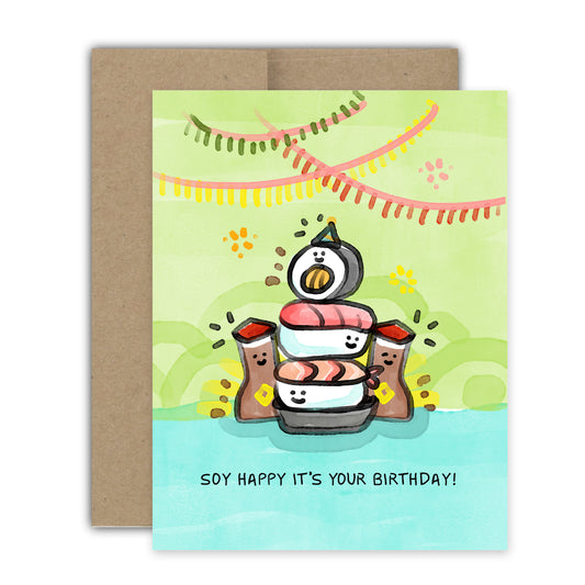 Soy Sushi Birthday Card