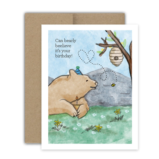 Bear Bee Birthday Card
