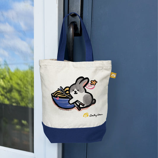Bunny Ramen Mini Canvas Tote Bag