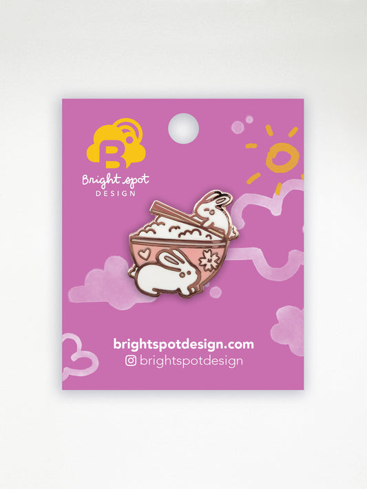 Bunny Rice Enamel Pin