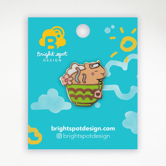 Capybara Teacup Enamel Pin