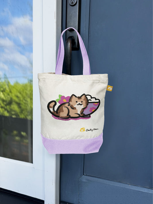 Cat Rice Mini Canvas Tote Bag