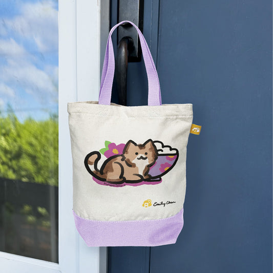 Cat Rice Mini Canvas Tote Bag