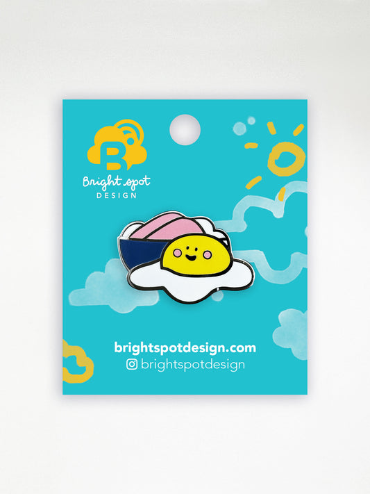 Egg Rice Enamel Pin