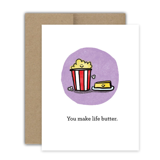 Popcorn and Butter Friendship Card