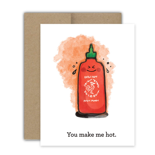 Hot Sriracha Chili Love Card