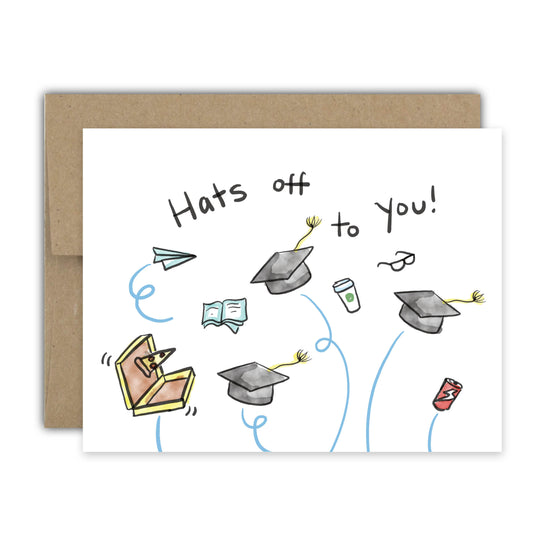 Hats Off To You Graduation Card