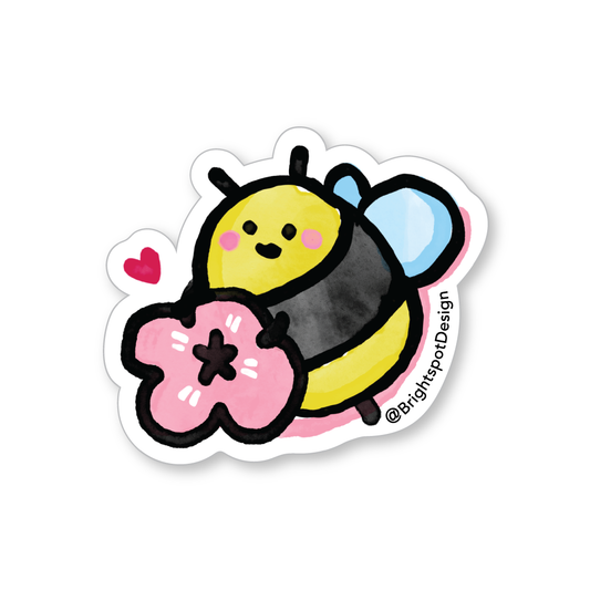 Bee Sakura Sticker