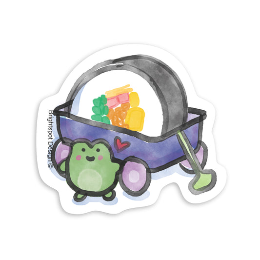 Frog Wagon Sticker