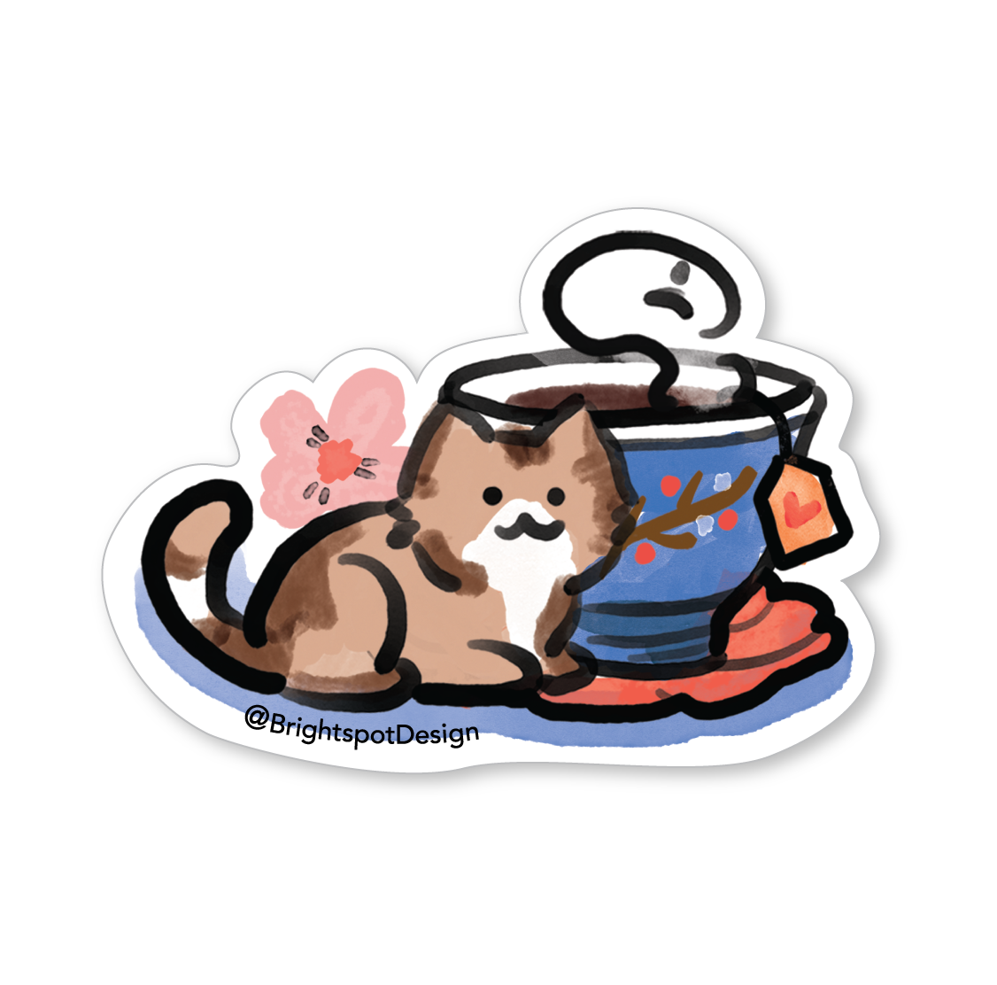 Cat Tea Sticker