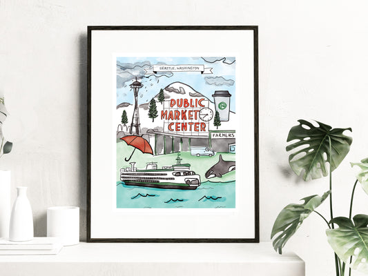 Seattle Icons Art Print