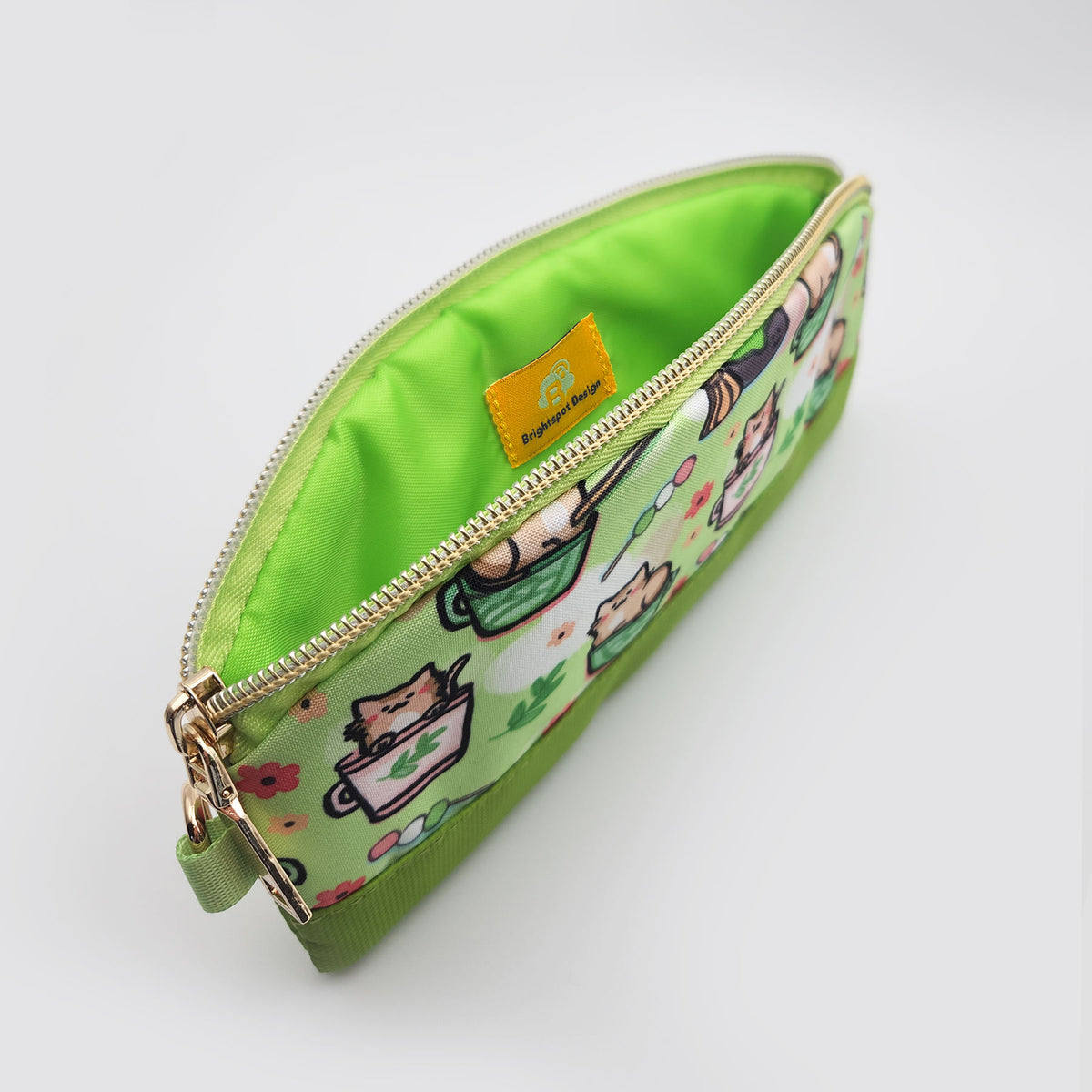 Meowy Matcha Zip Pouch