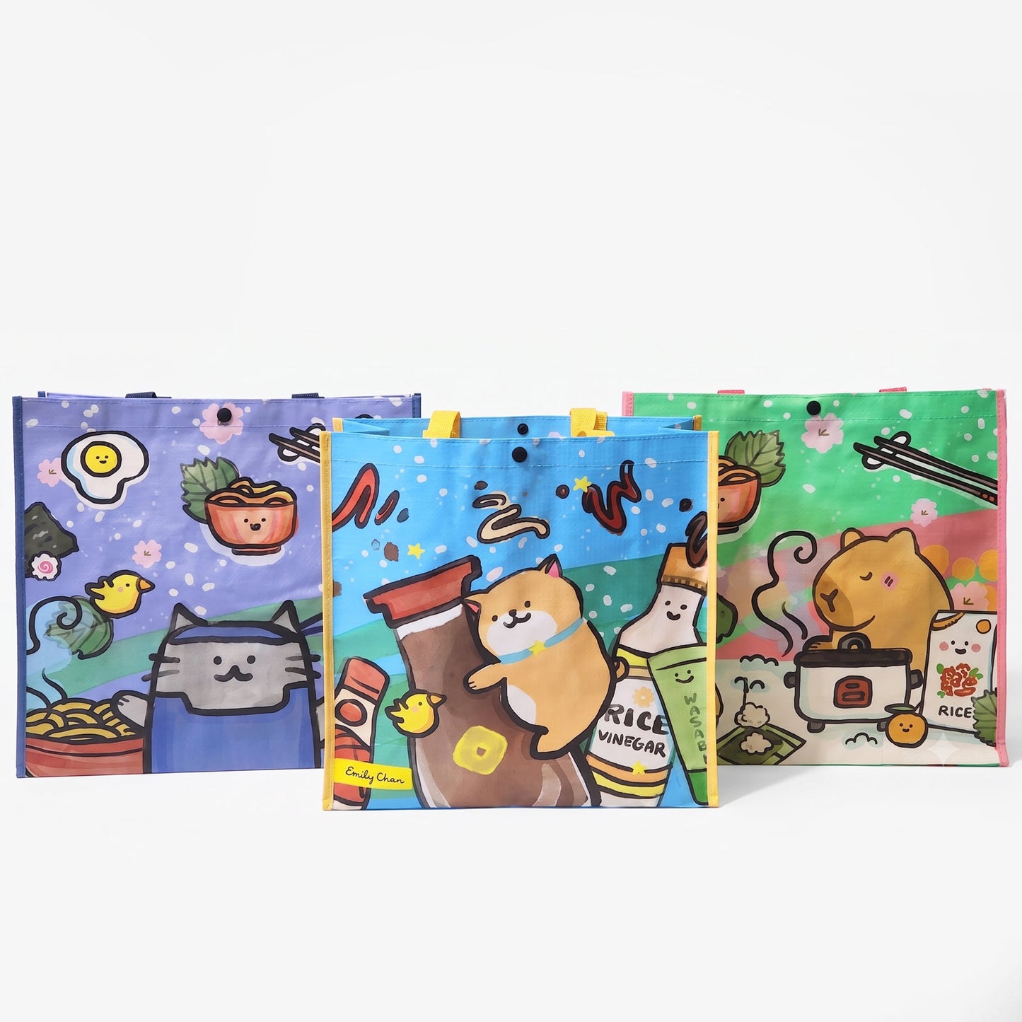 (Set of 3) Shibee & Friends Grocery Tote Bag Collection