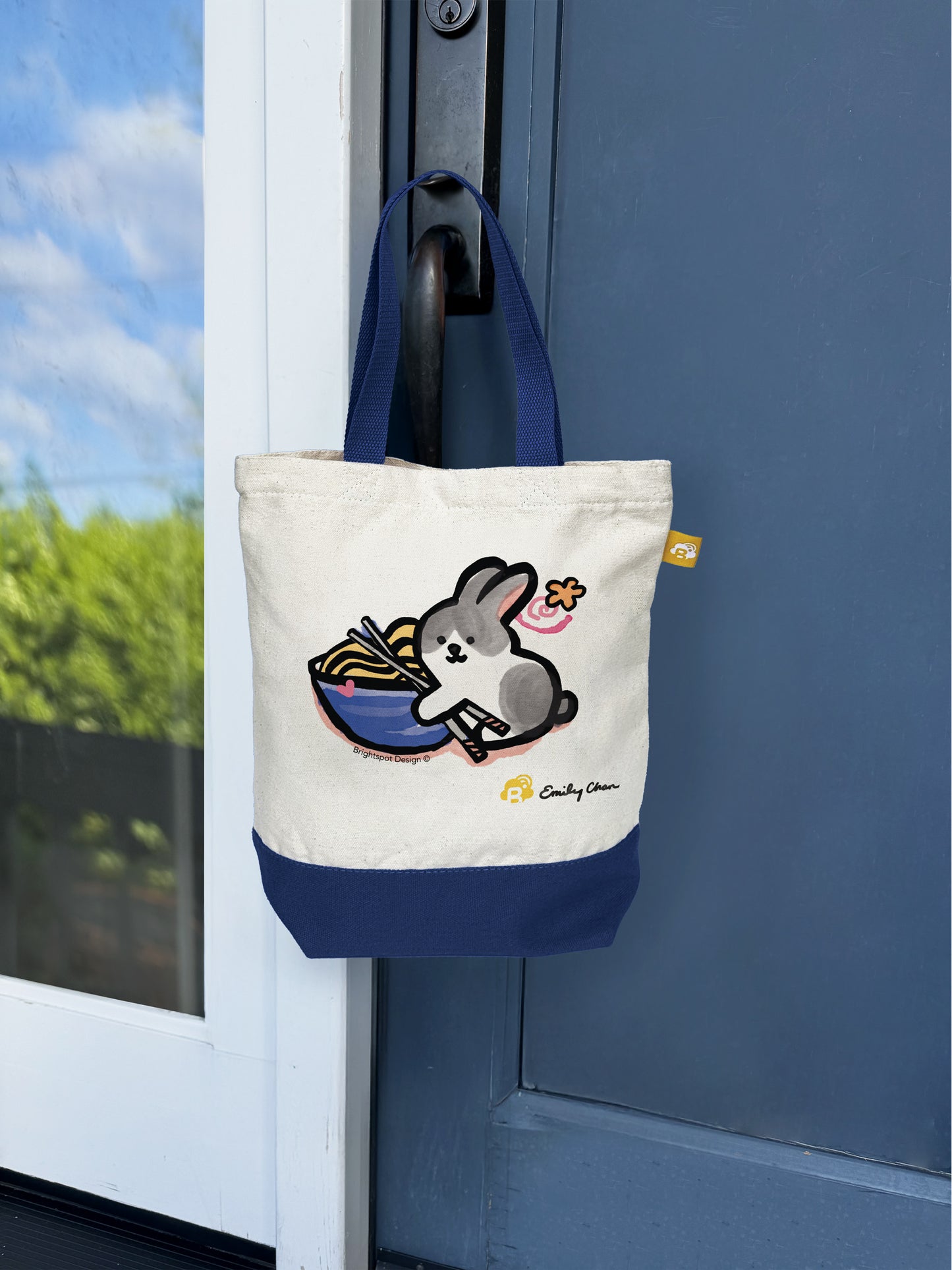 Bunny Ramen Mini Canvas Tote Bag