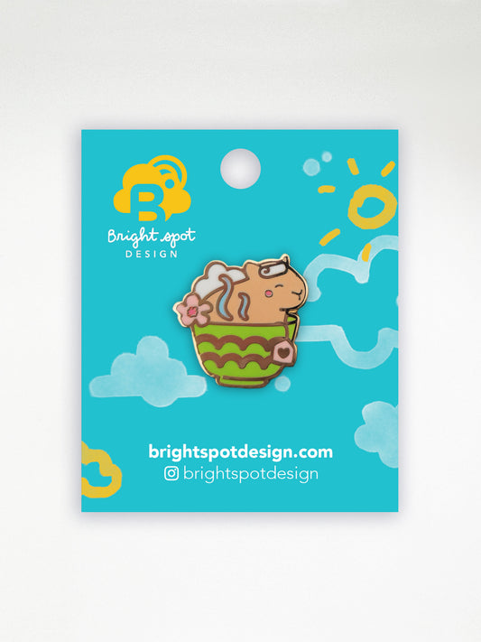 Capybara Teacup Enamel Pin