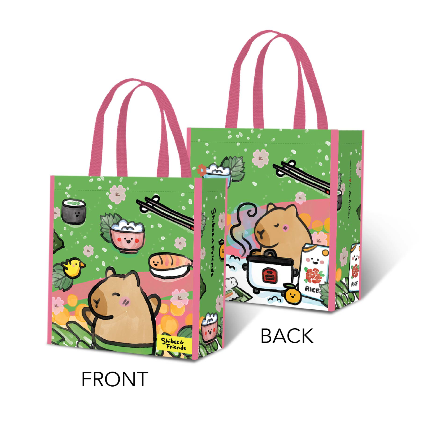 (Set of 3) Shibee & Friends Grocery Tote Bag Collection