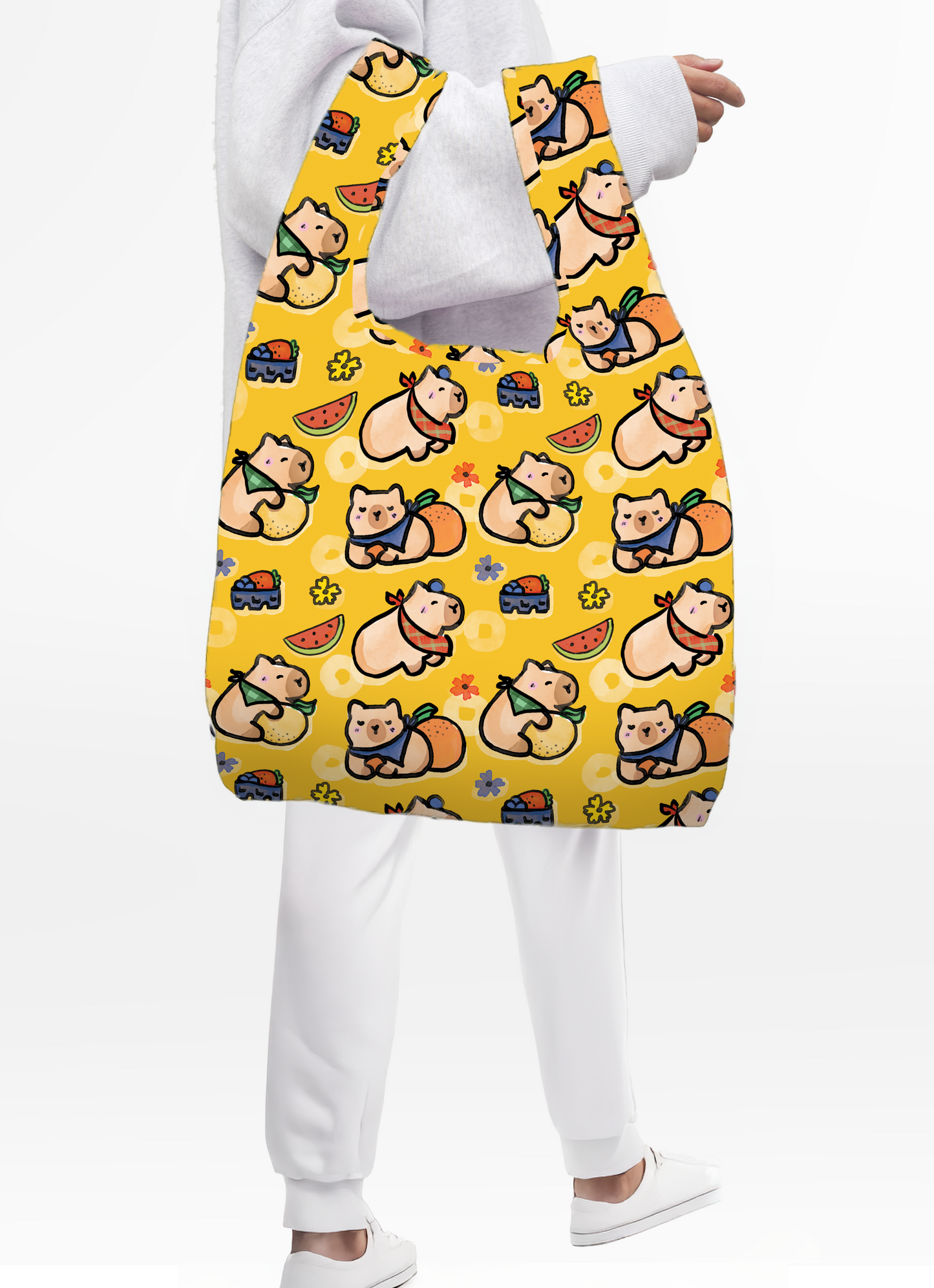 Capybara Fruit Foldable Bag