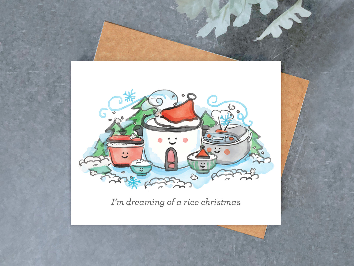 Rice Christmas Holiday Boxed Cards