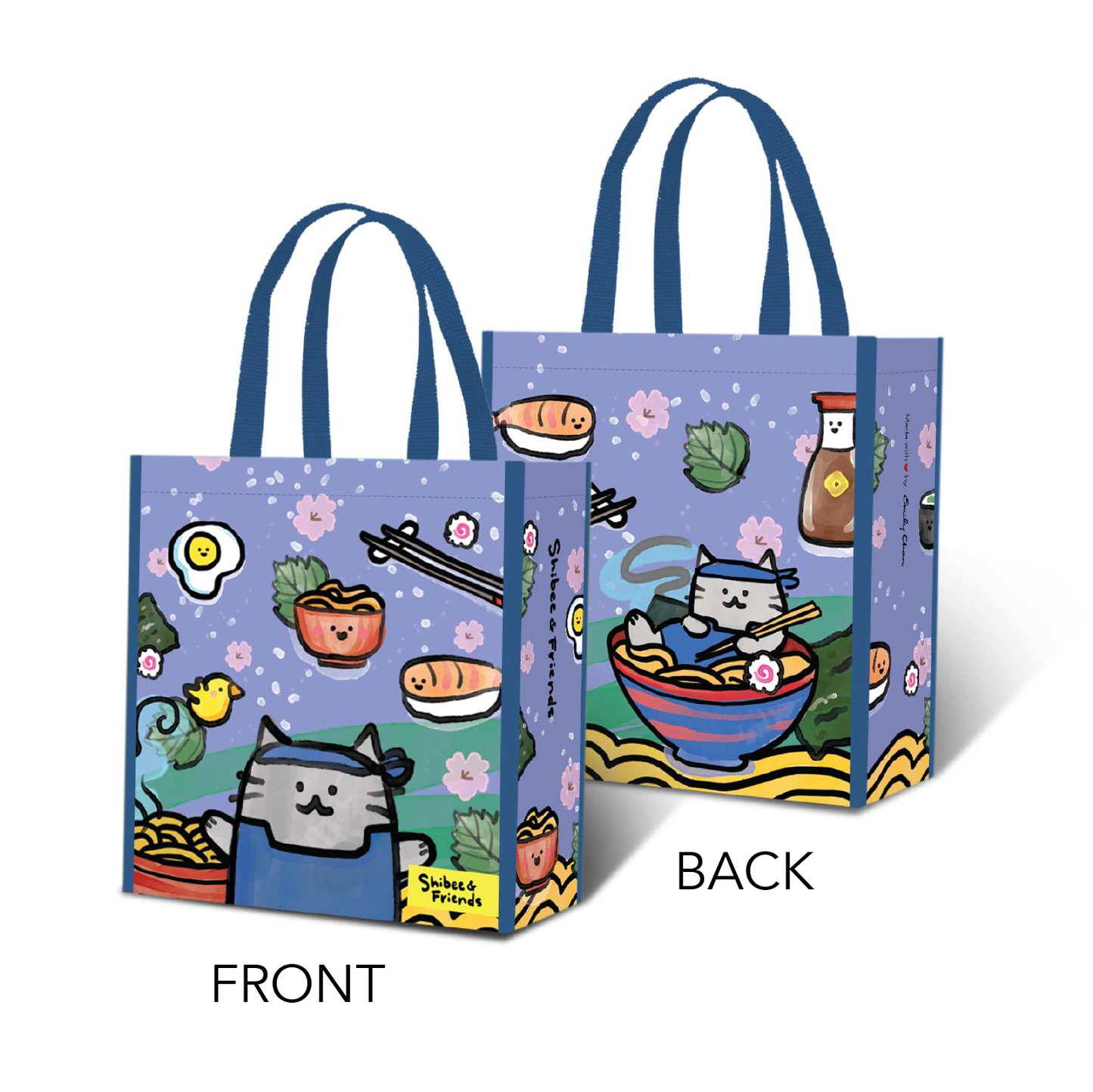 (Set of 3) Shibee & Friends Grocery Tote Bag Collection