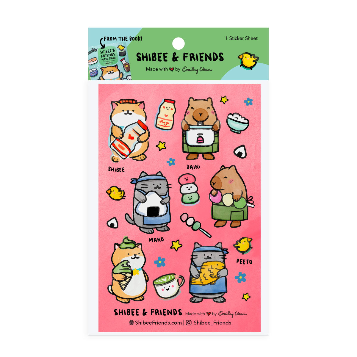 Shibee Snacks Sticker Sheet