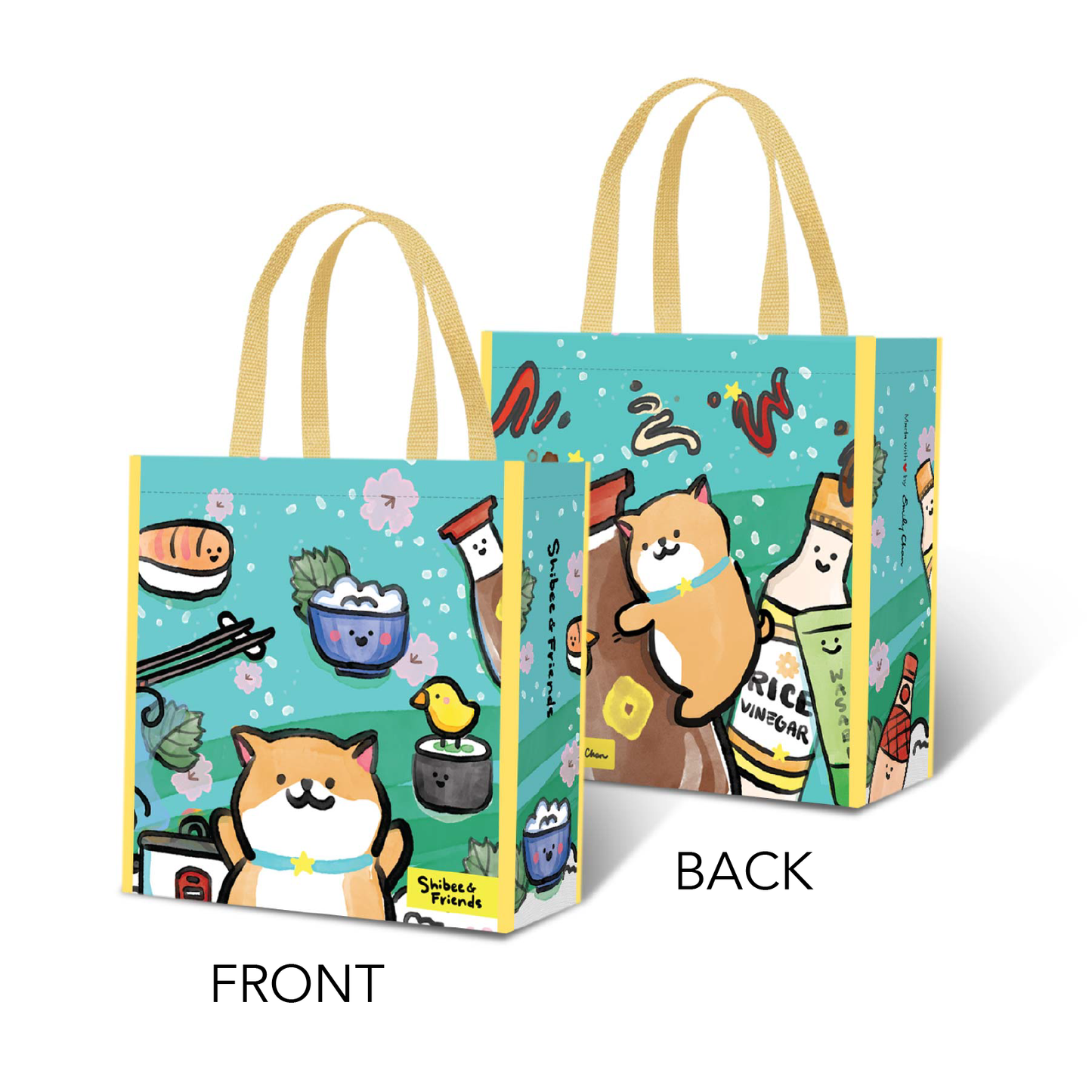 (Set of 3) Shibee & Friends Grocery Tote Bag Collection