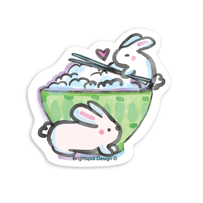 Bunny Rice Sticker – Brightspot Design