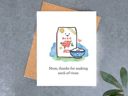 Mom Sack-of-Rices Card