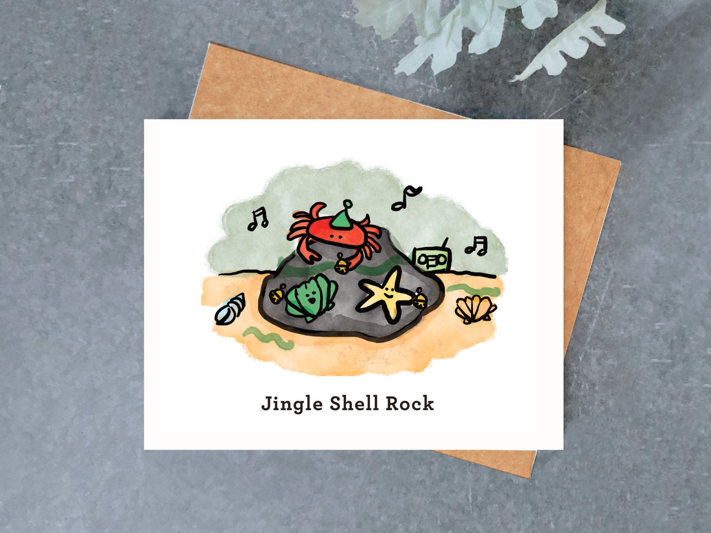 Jingle Shell Rock Card – Brightspot Design