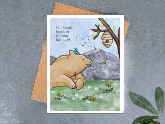 Bear Bee Birthday Card