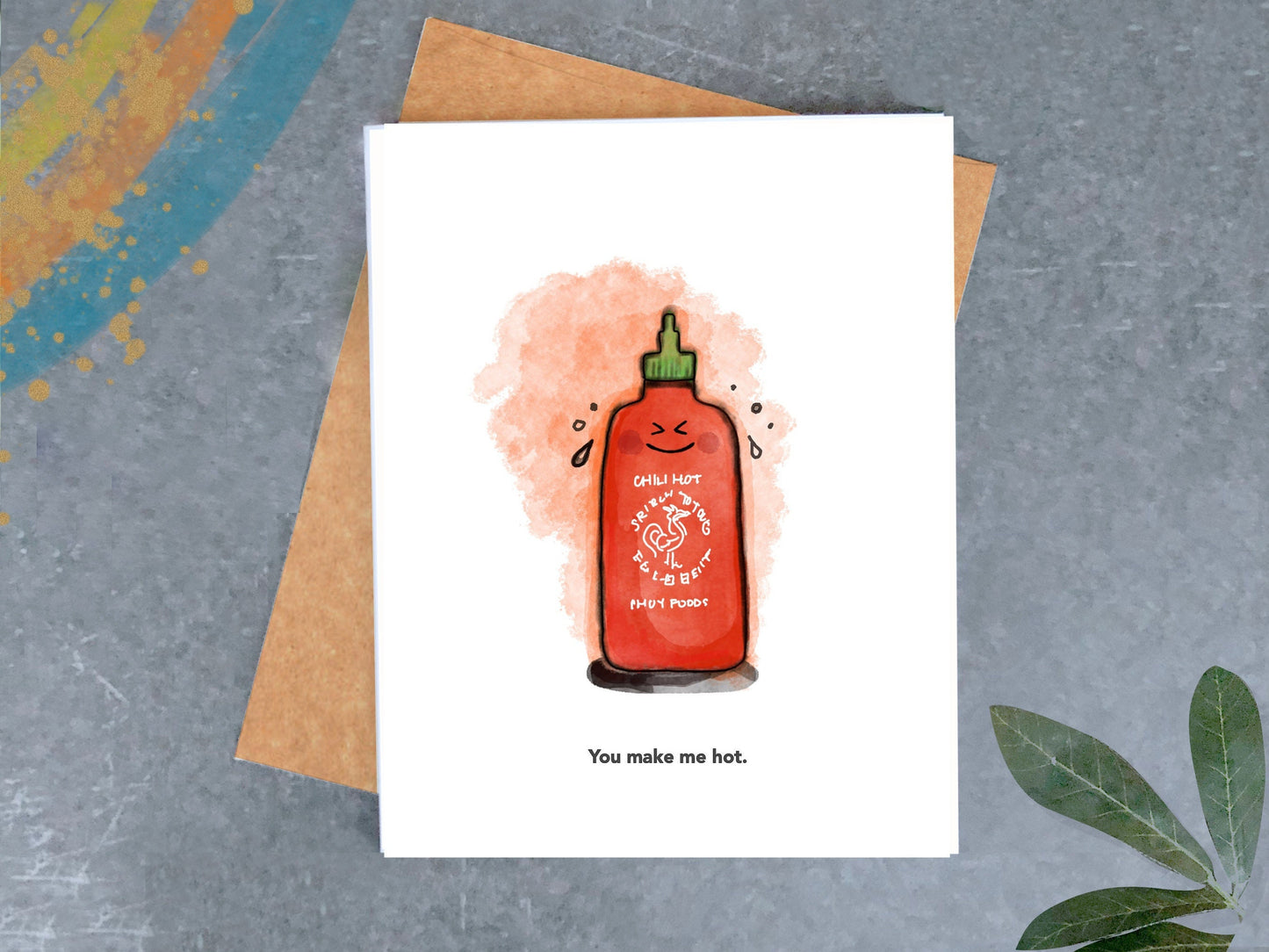 Hot Sriracha Chili Love Card