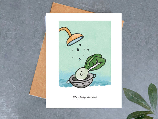 Bok Choy Baby Shower Card