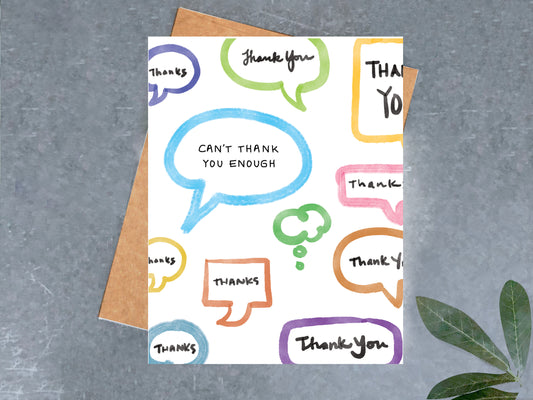 Speech Bubble Thanks Card
