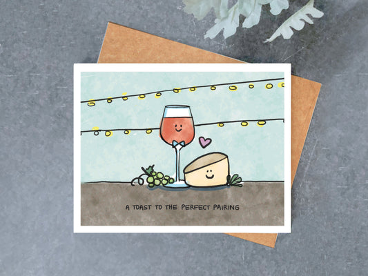Wine Cheese Pairing Wedding Card